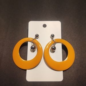 Orange and silver earrings